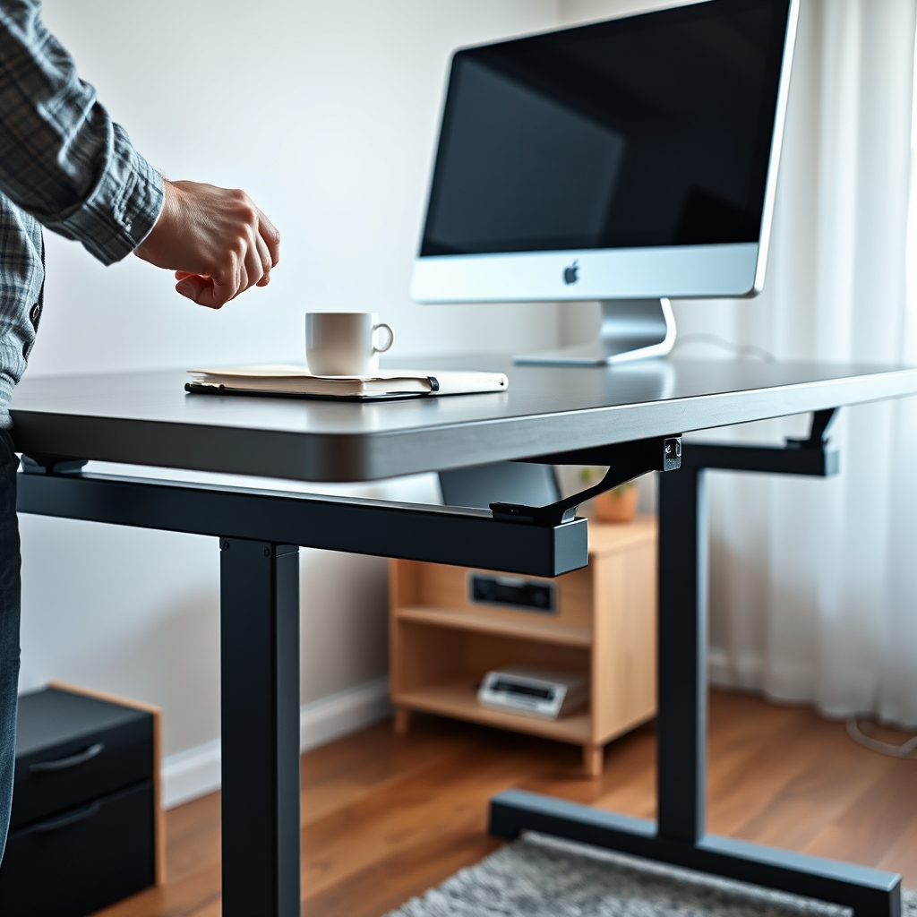 electric desk in action