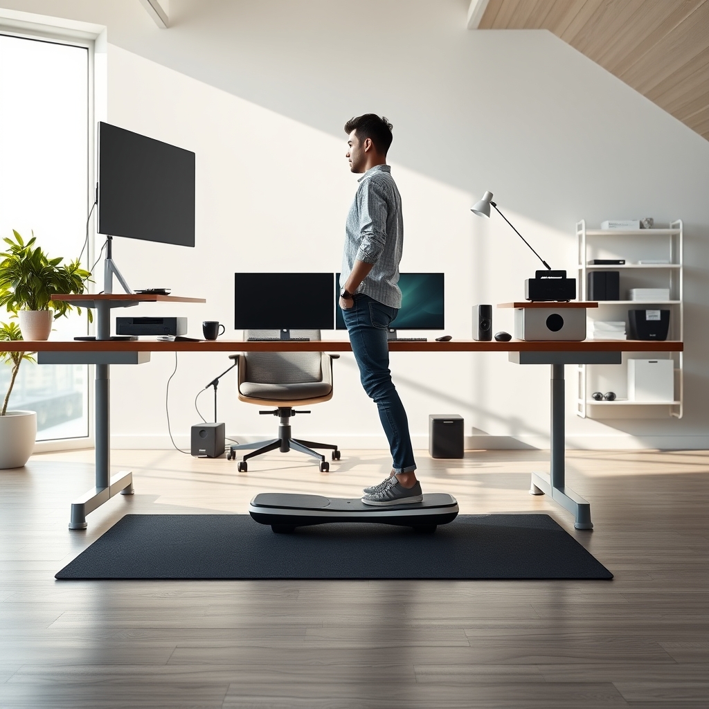 balance board standing desk - Illustration 1
