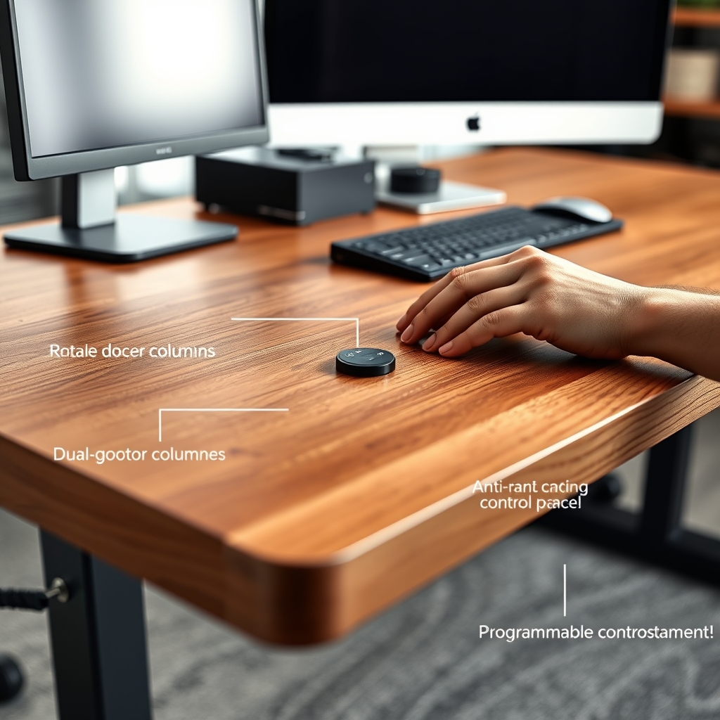 height adjustable standing desk wood - Illustration 2