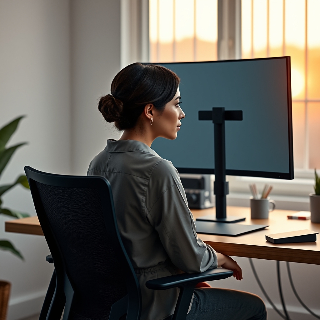 monitor arm for neck strain - Illustration 1