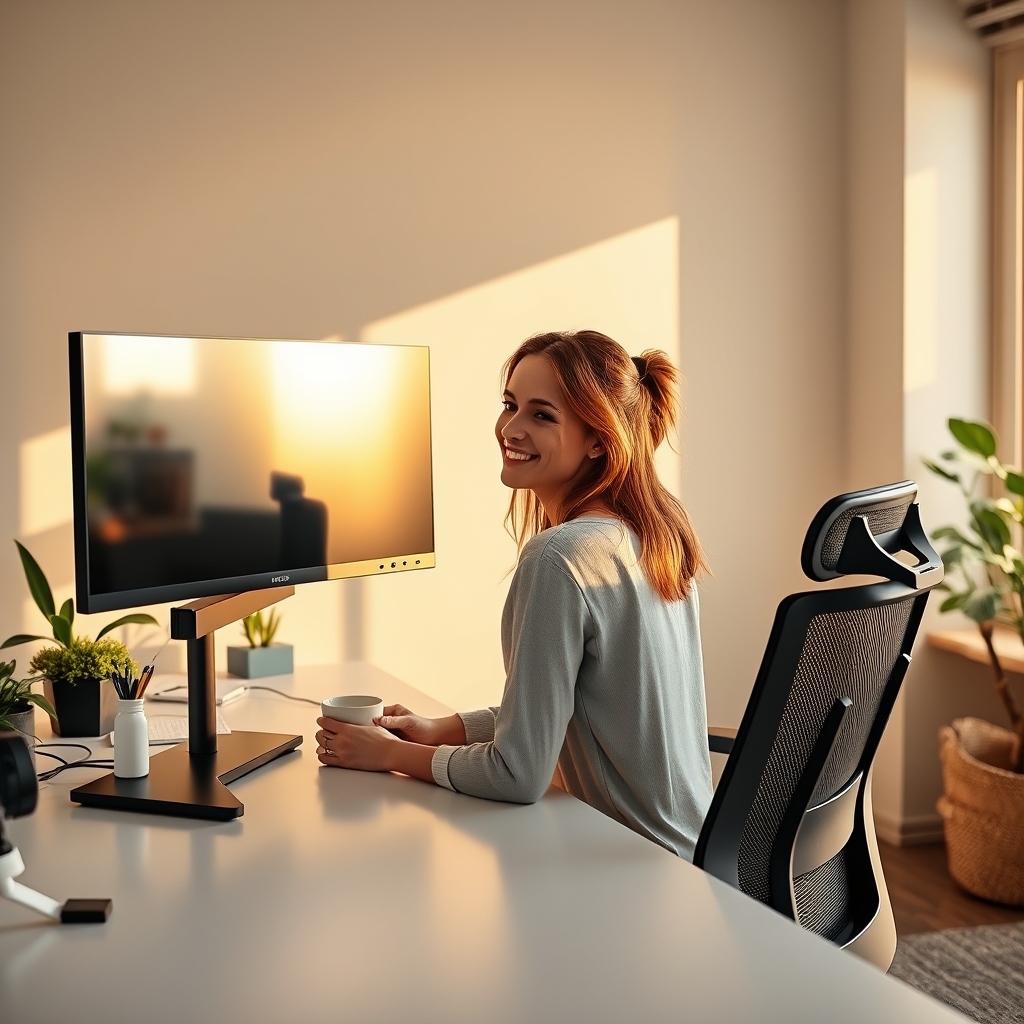 monitor arm for neck strain - Illustration 3