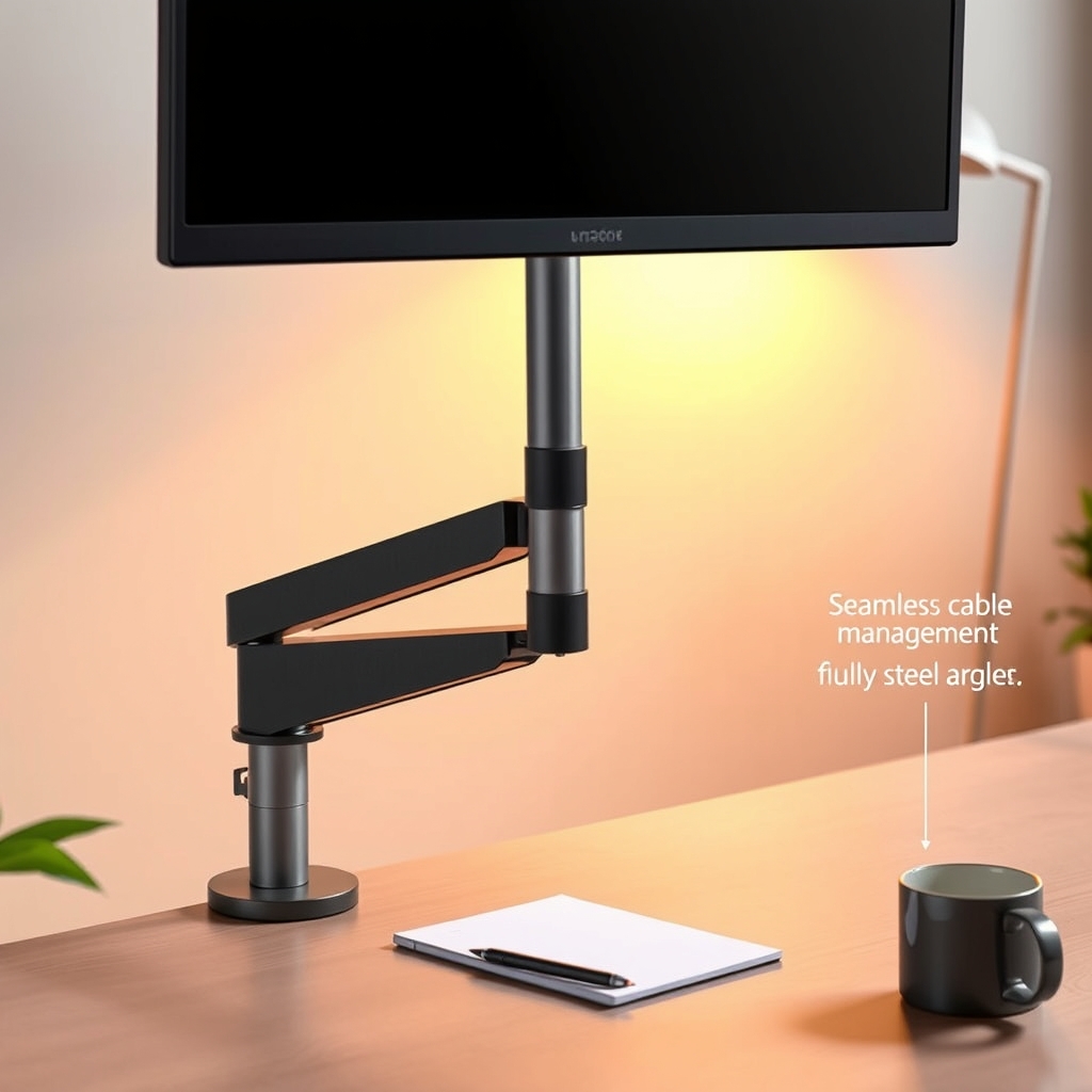 monitor arm in action