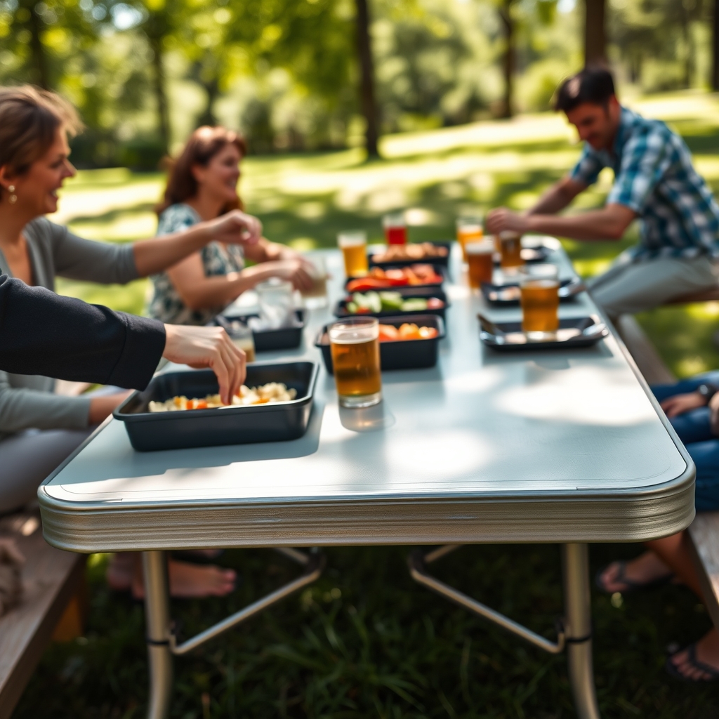 folding table in action