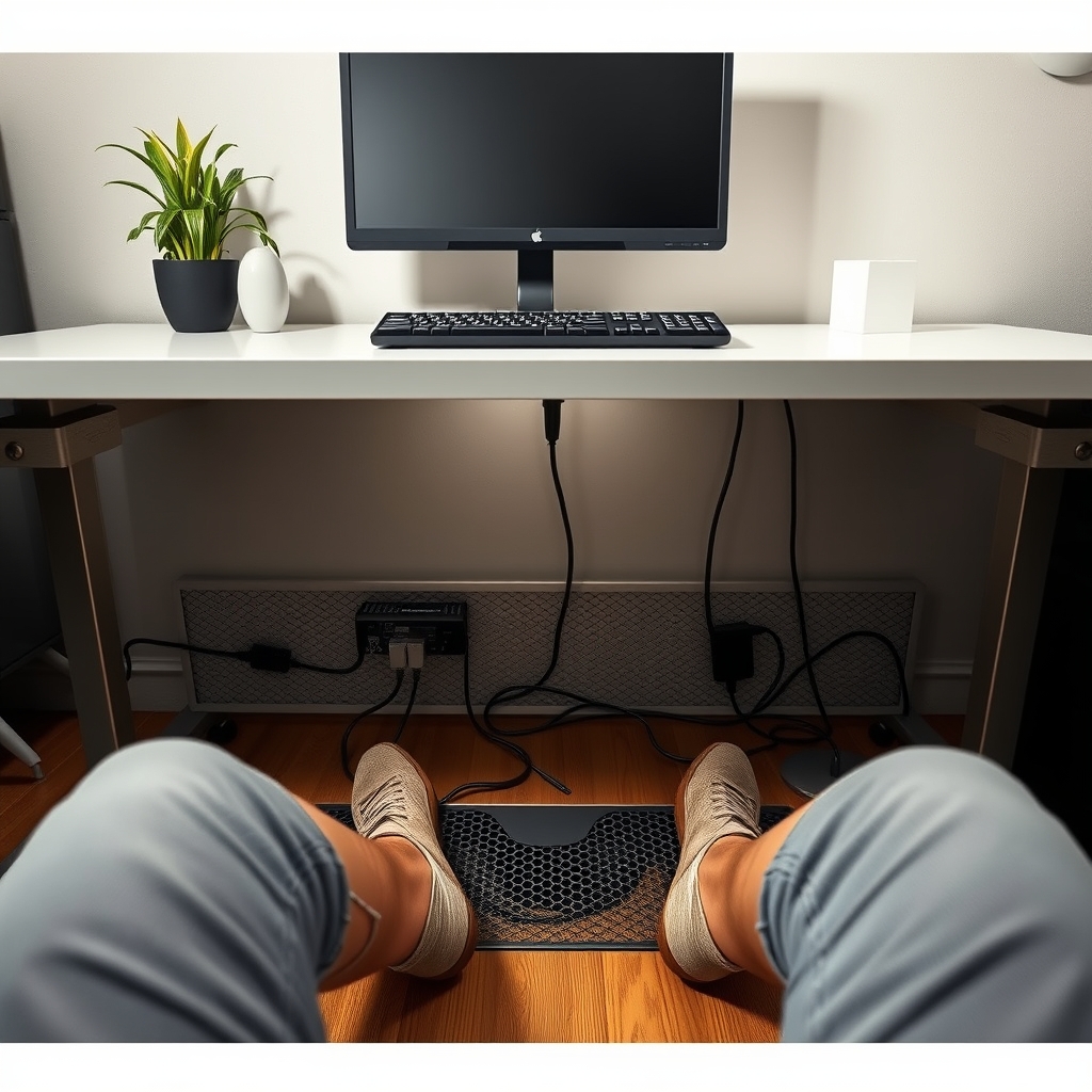 under desk cable tray with power strip - Illustration 3